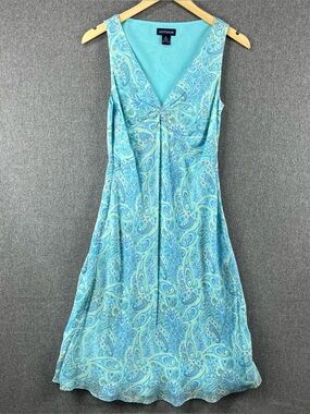 Ann Taylor 100% Silk Dress Womens 6 Paisley Sleeveless Lined Preppy